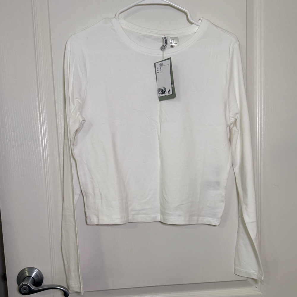H&M Classic White Long Sleeve Tee